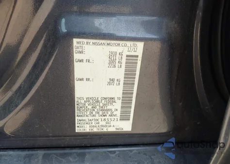 2013 Nissan Altima 2.5 S z USA, uszkodzony, nr VIN 1N4AL3AP3DC185521
